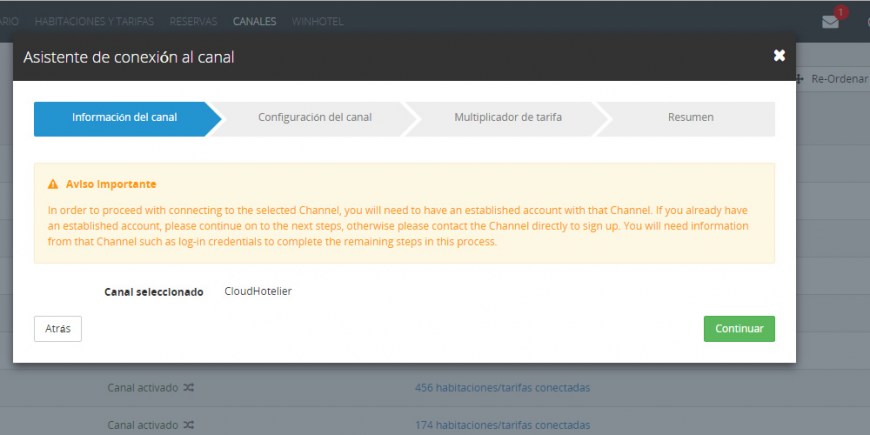 Conectar CloudHotelier con SiteMinder