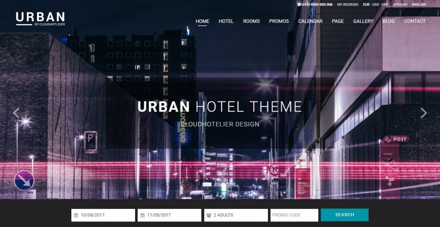 Urban: la nueva plantilla para los hoteles más modernos